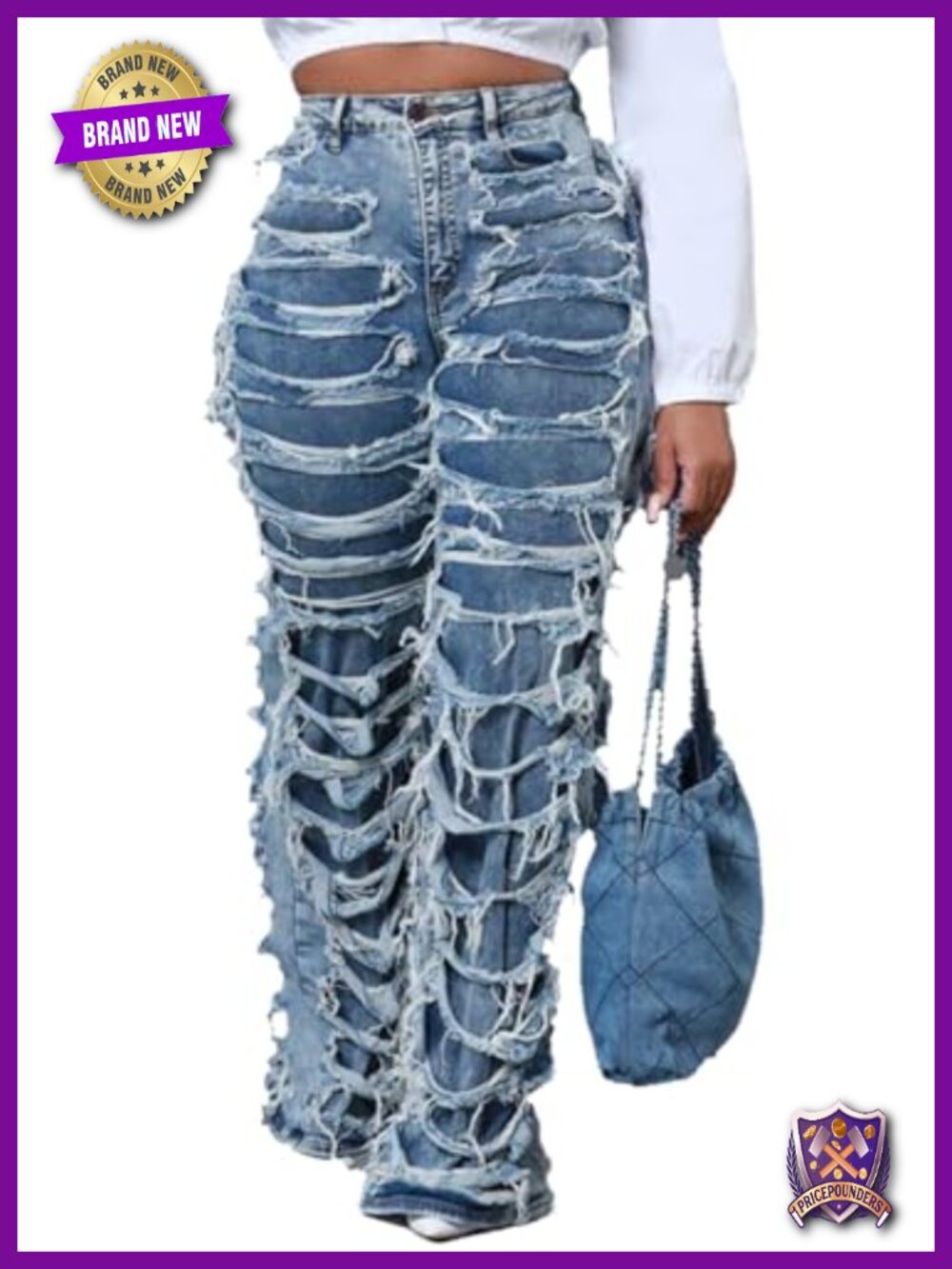 Wide Leg Straight Jeans High Waisted Baggy Stretch Loose Denim Pants